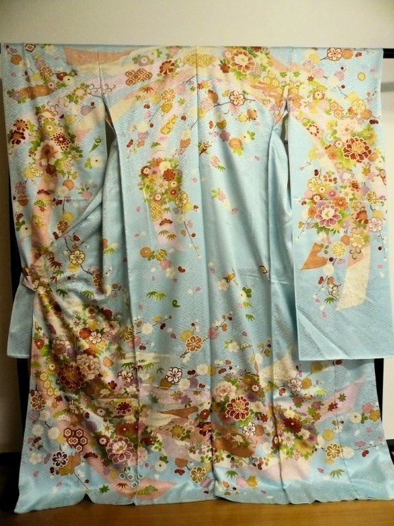 水色地振袖セット